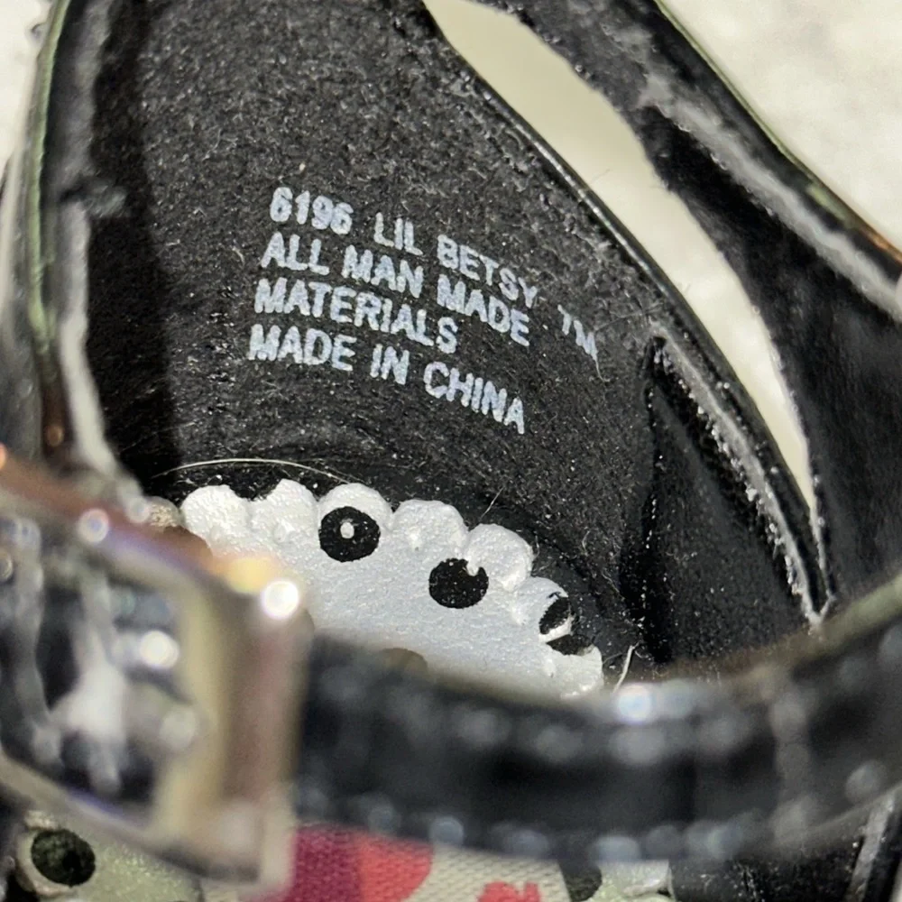 Rachel Shoes Little Girls Lil Betsy Black Patent Dress Shoe Size 7M